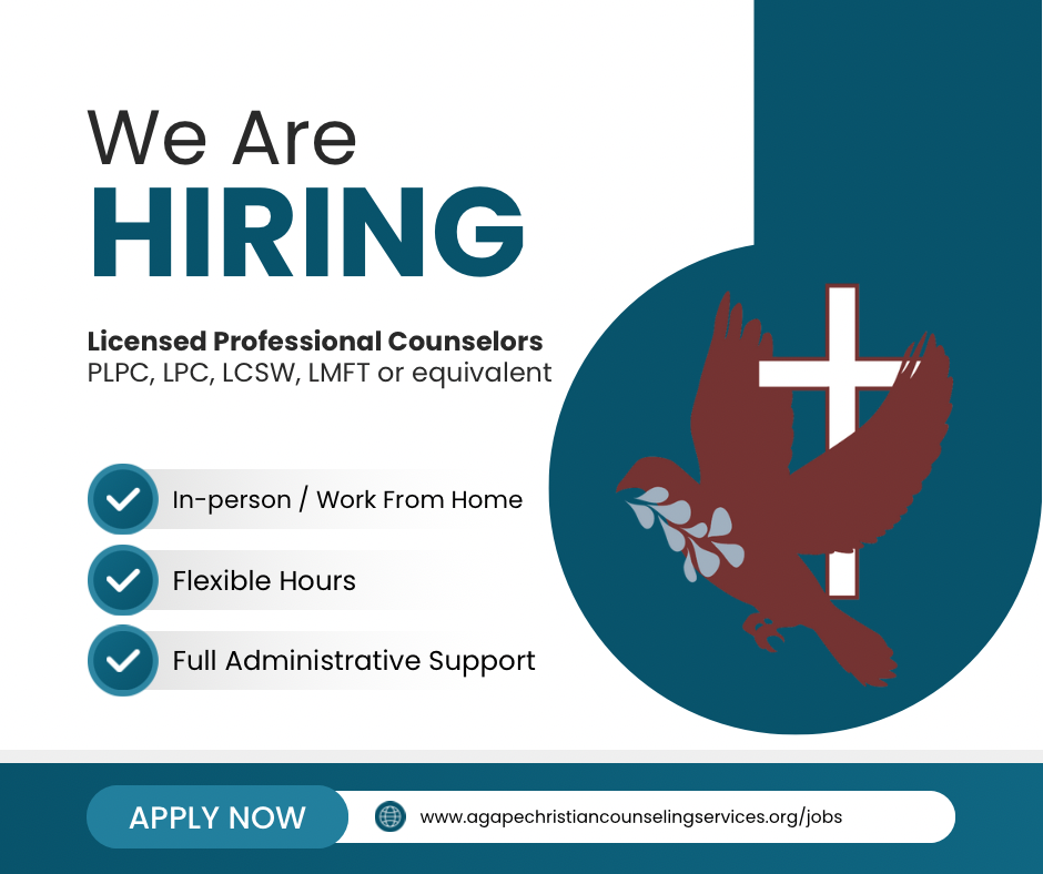 Hiring Licensed Professional Counselor Jobs St Louis MO Agape Christian Counseling Services